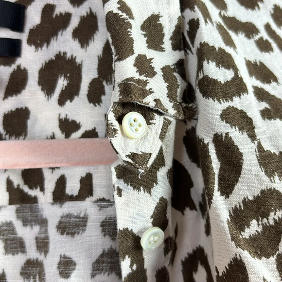 J. Crew The Perfect Shirt In Leopard Cheetah Animal Print Button Down Top size 4 - Picture 6 of 12